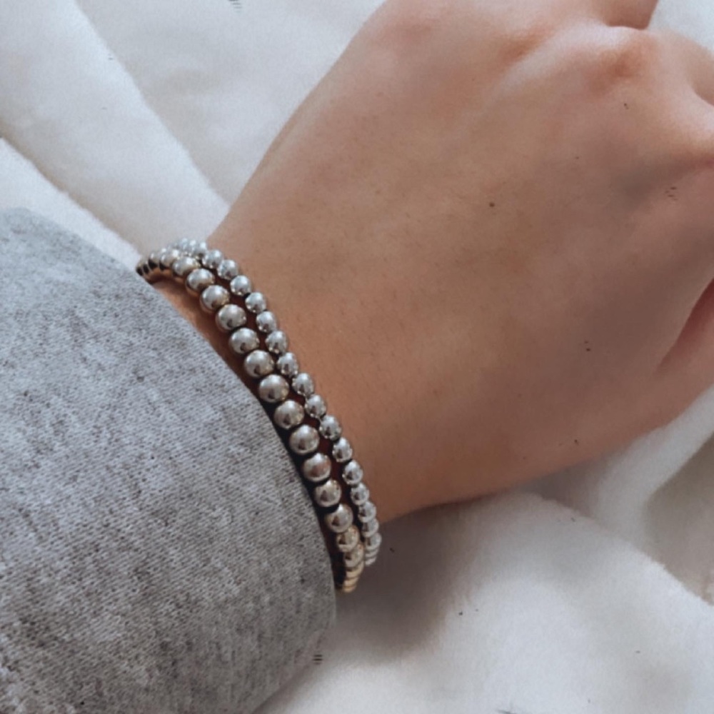 Selling Beaded Silver Bracelet set